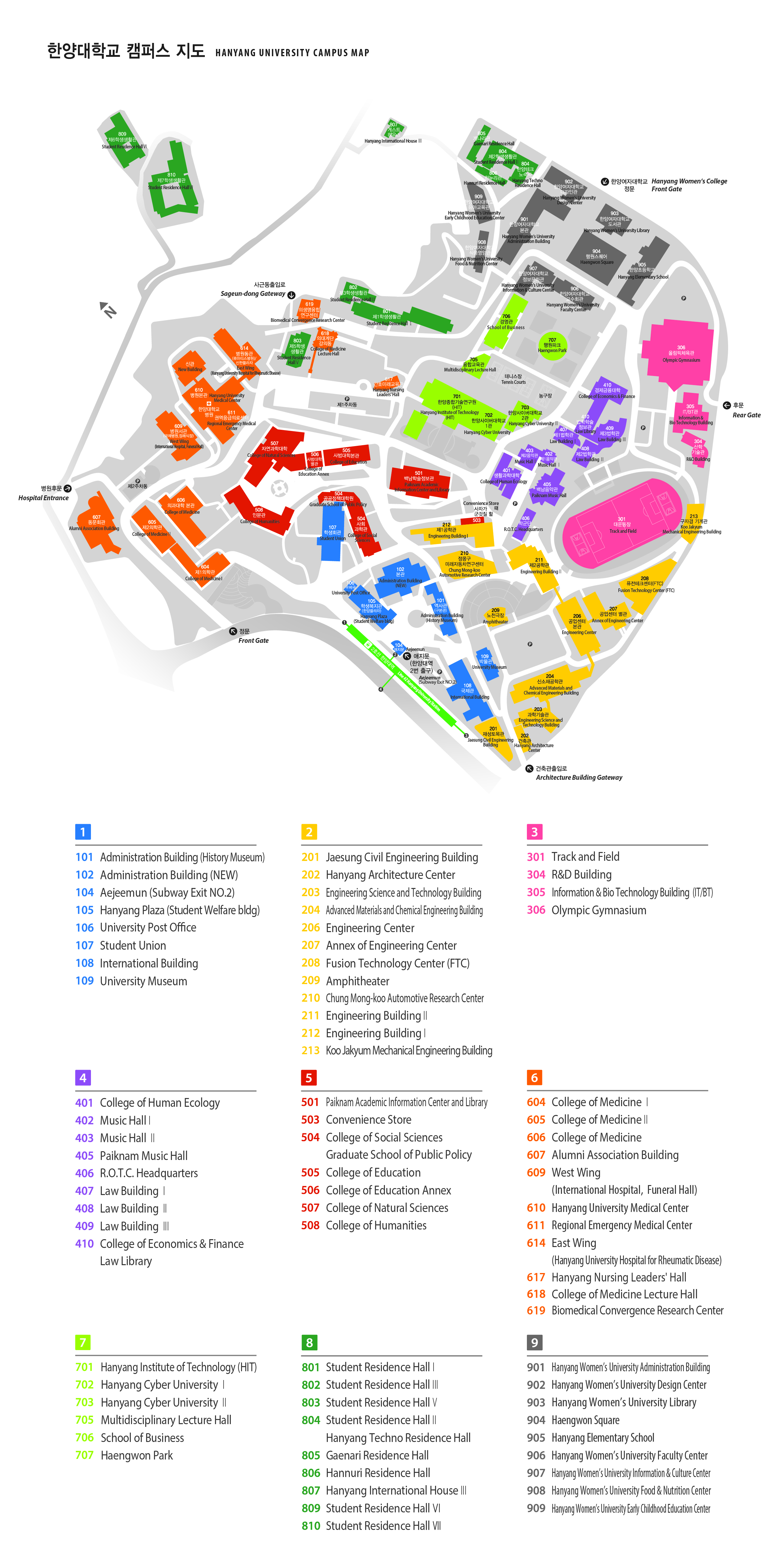Campus Map & Directions - Hanyang University
