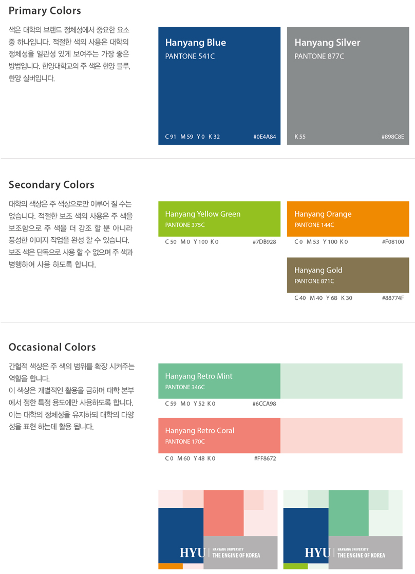 대학 지정 색상